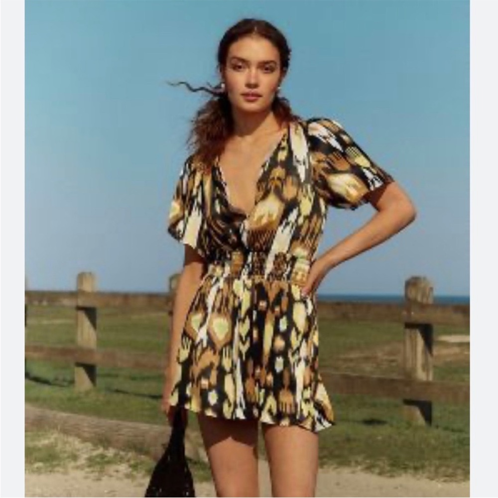NWT Anthropologie Somerset Romper Southwestern Ikat Print XS